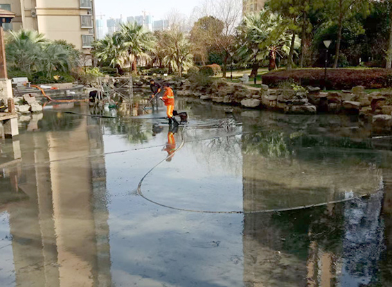 博野景观池淤泥清理